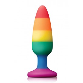 Разноцветная анальная втулка RAINBOW ANAL PLUG MEDIUM - 14 см.